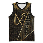 Egypt Crook And Flail Basketball Jersey Ancient Mythology Pharaoh Royalty Gold