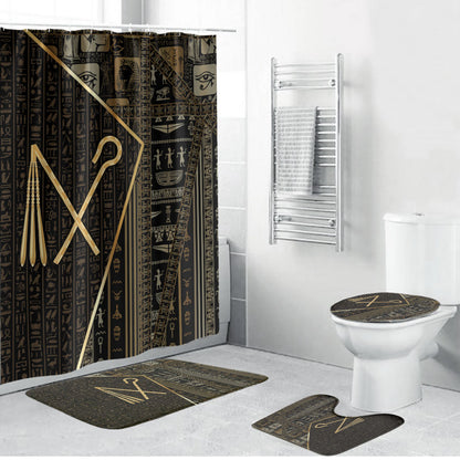 Egypt Crook And Flail Bathroom Set Ancient Mythology Pharaoh Royalty Gold