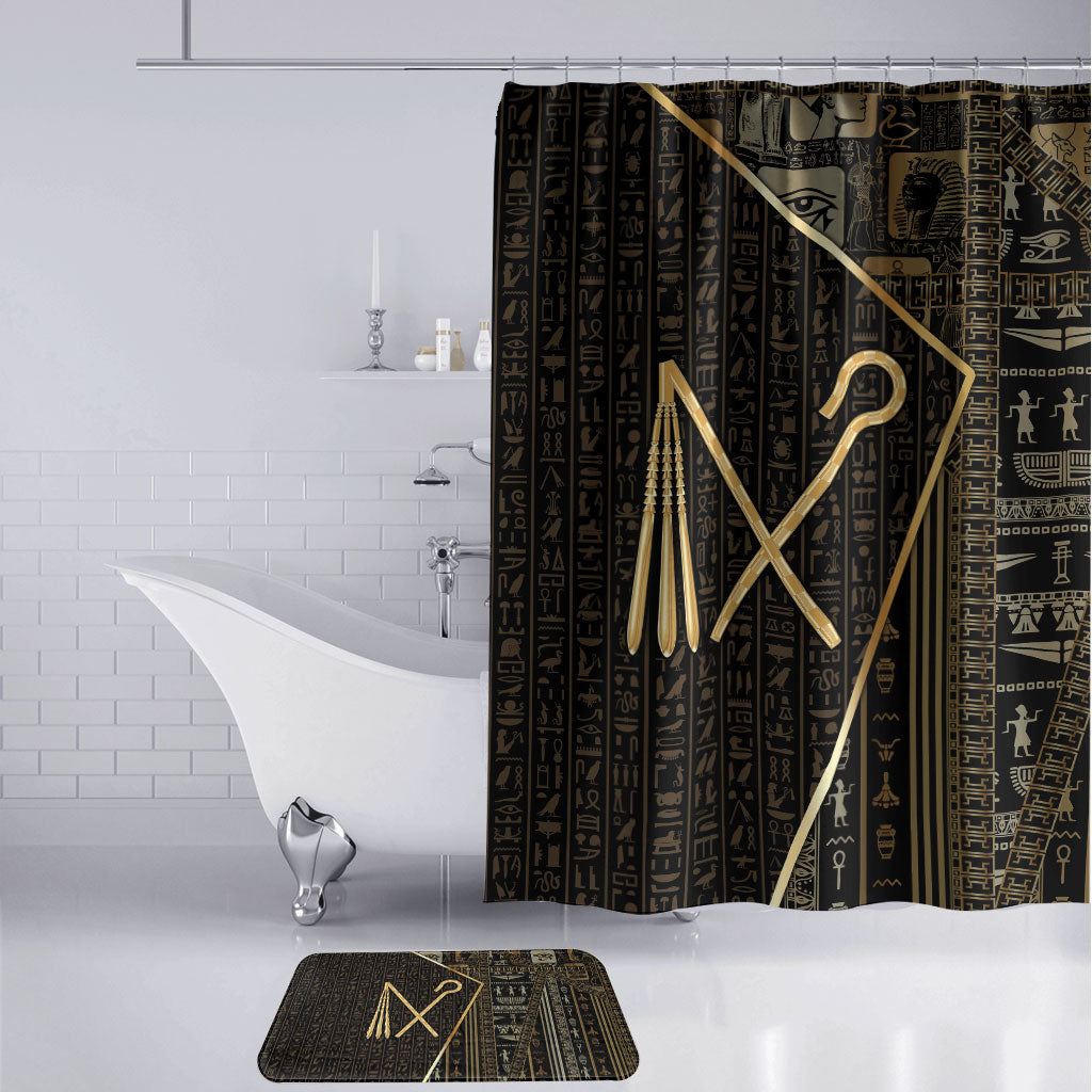Egypt Crook And Flail Bathroom Set Ancient Mythology Pharaoh Royalty Gold