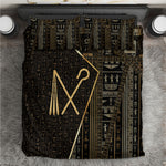 Egypt Crook And Flail Bedding Set Ancient Mythology Pharaoh Royalty Gold
