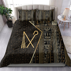 Egypt Crook And Flail Bedding Set Ancient Mythology Pharaoh Royalty Gold