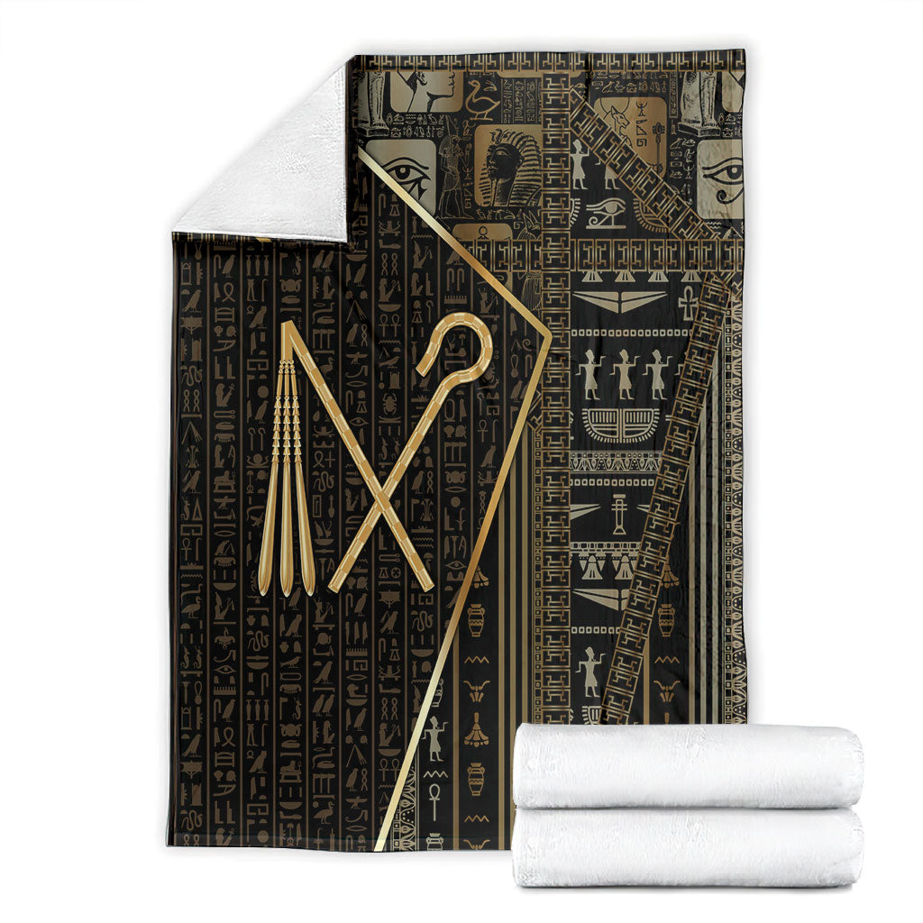 Egypt Crook And Flail Blanket Ancient Mythology Pharaoh Royalty Gold