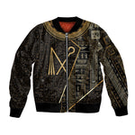 Egypt Crook And Flail Bomber Jacket Ancient Mythology Pharaoh Royalty Gold