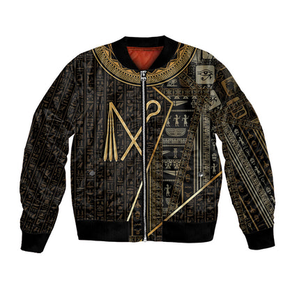 Egypt Crook And Flail Bomber Jacket Ancient Mythology Pharaoh Royalty Gold