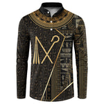 Egypt Crook And Flail Button Sweatshirt Ancient Mythology Pharaoh Royalty Gold