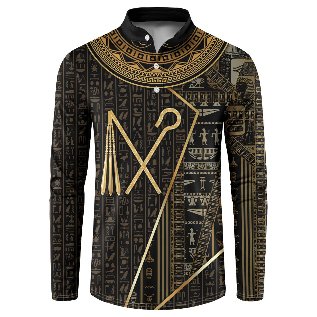 Egypt Crook And Flail Button Sweatshirt Ancient Mythology Pharaoh Royalty Gold