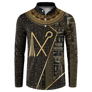 Egypt Crook And Flail Button Sweatshirt Ancient Mythology Pharaoh Royalty Gold
