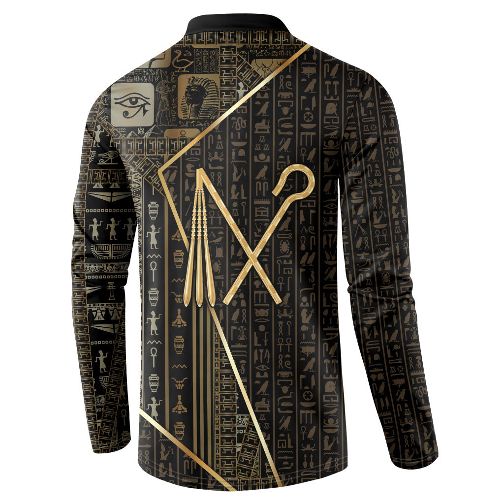 Egypt Crook And Flail Button Sweatshirt Ancient Mythology Pharaoh Royalty Gold