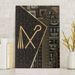 Egypt Crook And Flail Canvas Wall Art Ancient Mythology Pharaoh Royalty Gold