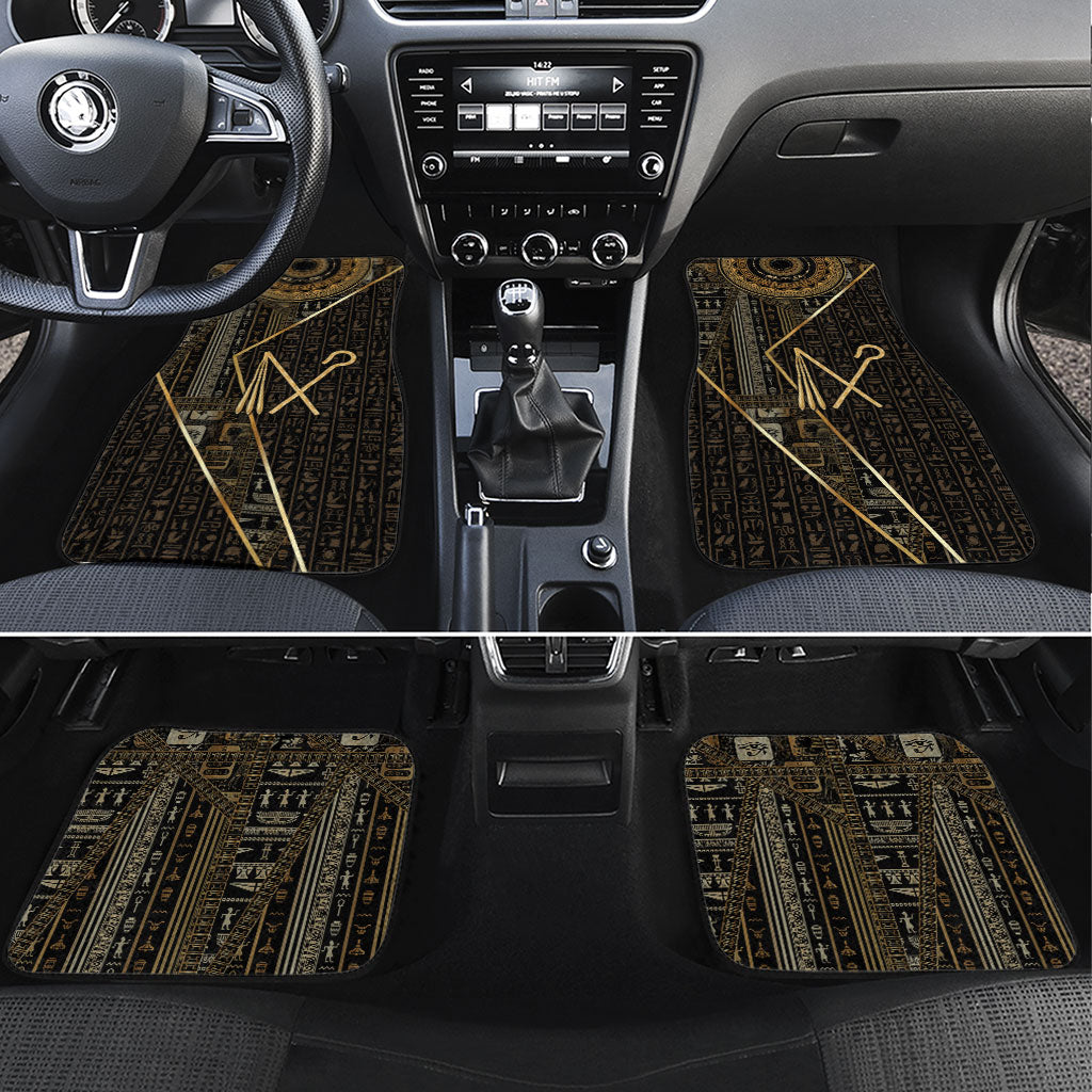 Egypt Crook And Flail Car Mats Ancient Mythology Pharaoh Royalty Gold