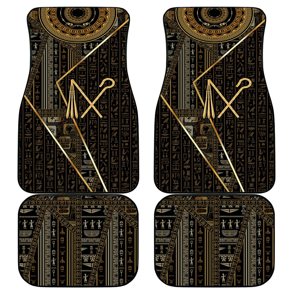 Egypt Crook And Flail Car Mats Ancient Mythology Pharaoh Royalty Gold