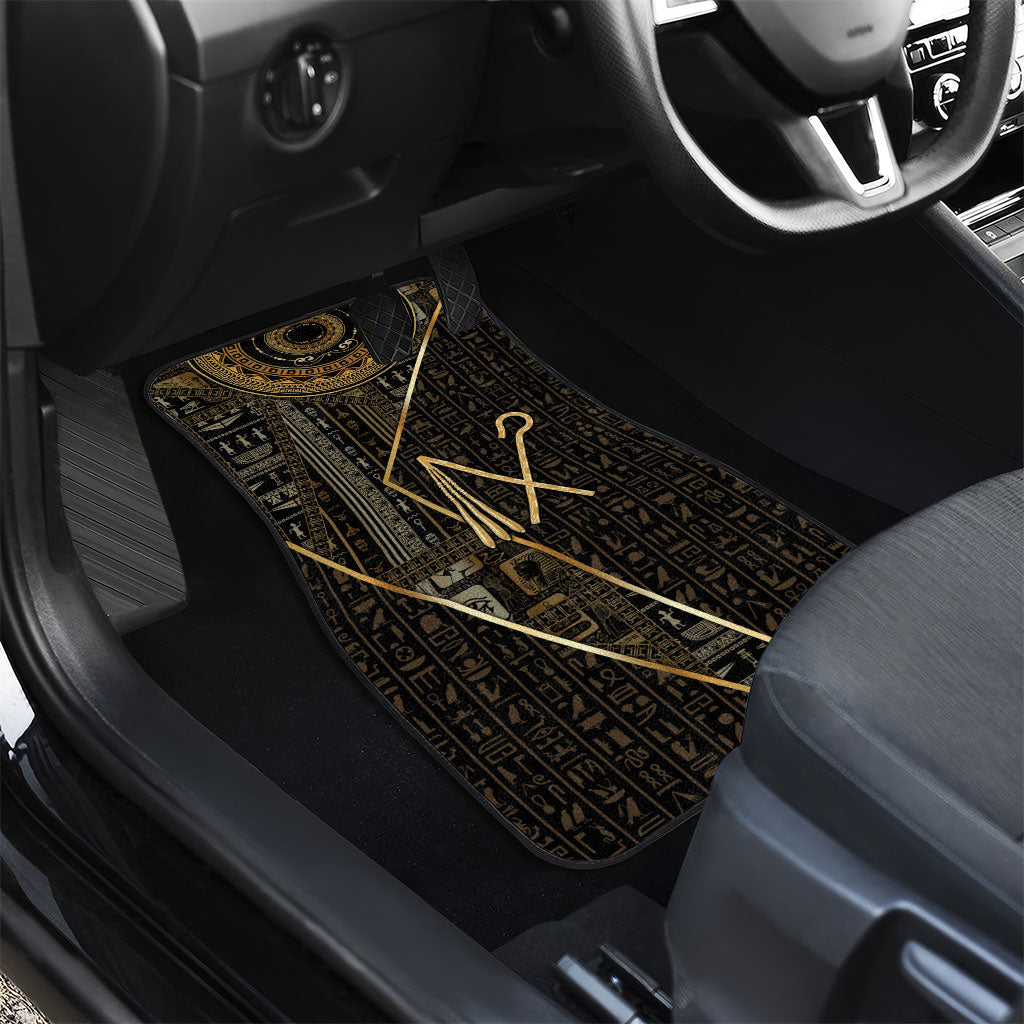 Egypt Crook And Flail Car Mats Ancient Mythology Pharaoh Royalty Gold