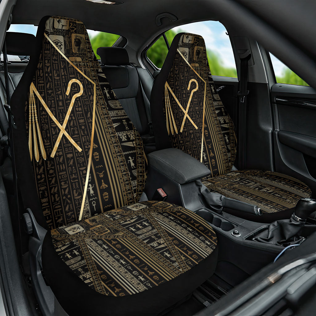 Egypt Crook And Flail Car Seat Cover Ancient Mythology Pharaoh Royalty Gold