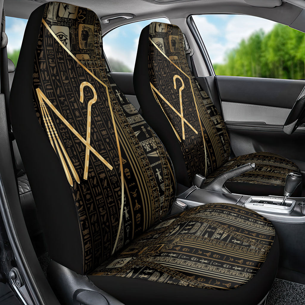 Egypt Crook And Flail Car Seat Cover Ancient Mythology Pharaoh Royalty Gold