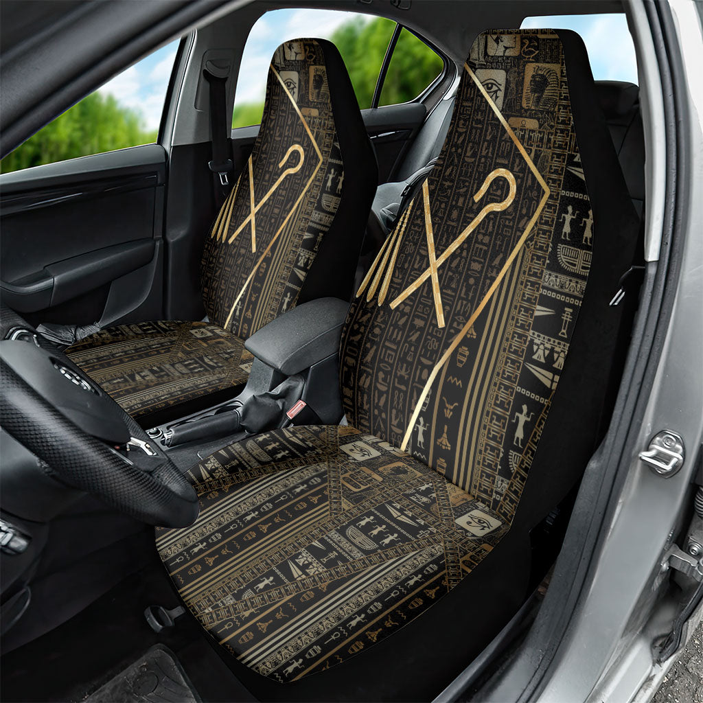 Egypt Crook And Flail Car Seat Cover Ancient Mythology Pharaoh Royalty Gold