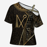 Egypt Crook And Flail Cross Shoulder Shirt Ancient Mythology Pharaoh Royalty Gold