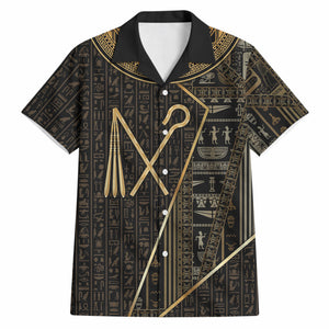 Egypt Crook And Flail Hawaiian Shirt Ancient Mythology Pharaoh Royalty Gold