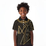 Egypt Crook And Flail Kid Polo Shirt Ancient Mythology Pharaoh Royalty Gold