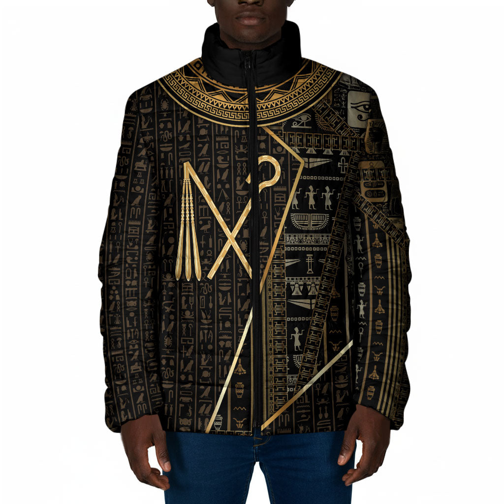 Egypt Crook And Flail Padded Jacket Ancient Mythology Pharaoh Royalty Gold