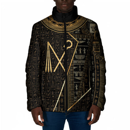 Egypt Crook And Flail Padded Jacket Ancient Mythology Pharaoh Royalty Gold