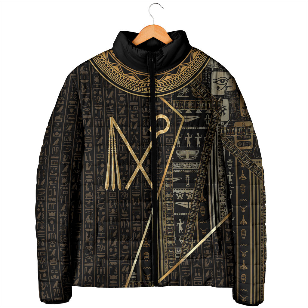 Egypt Crook And Flail Padded Jacket Ancient Mythology Pharaoh Royalty Gold