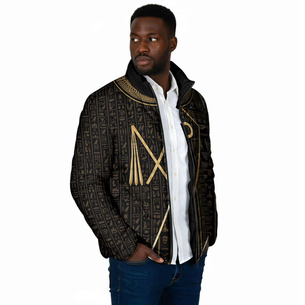 Egypt Crook And Flail Padded Jacket Ancient Mythology Pharaoh Royalty Gold