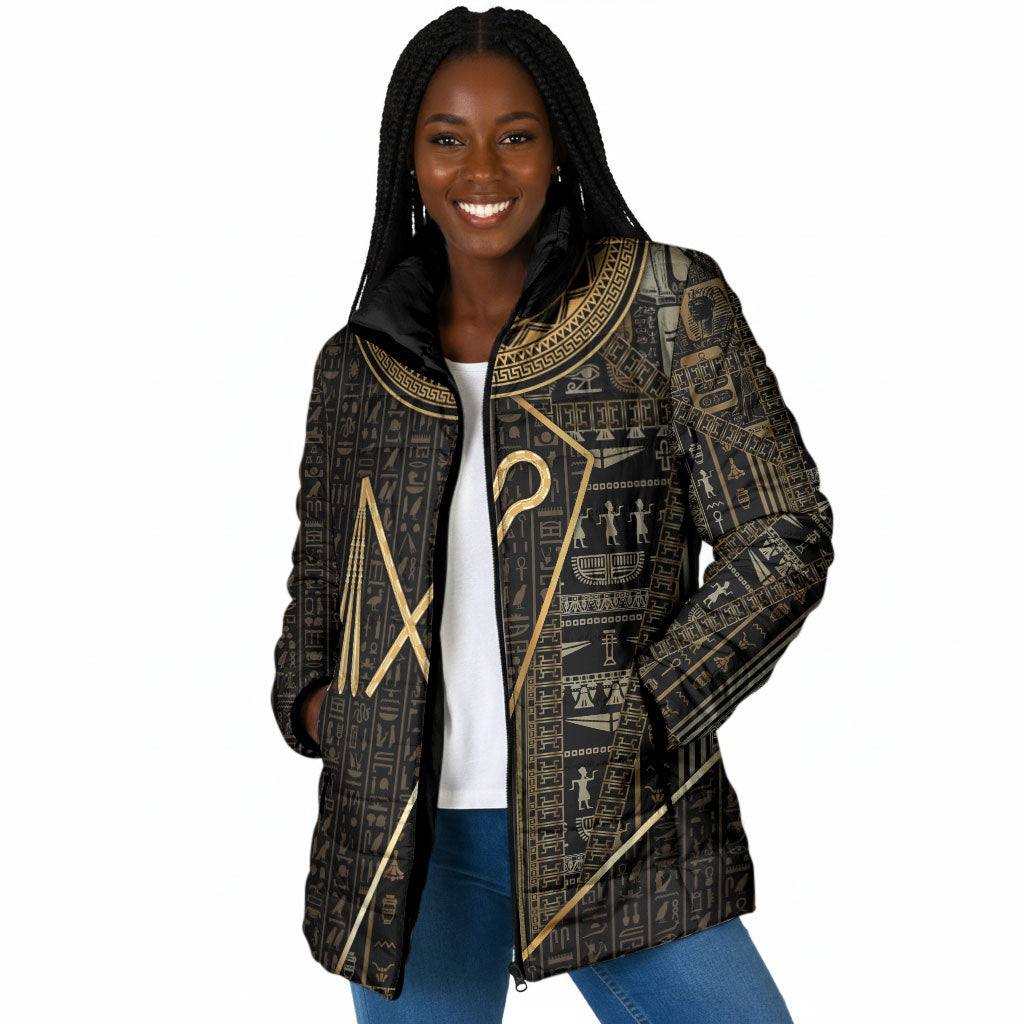 Egypt Crook And Flail Padded Jacket Ancient Mythology Pharaoh Royalty Gold