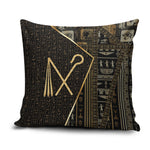 Egypt Crook And Flail Pillow Cover Ancient Mythology Pharaoh Royalty Gold
