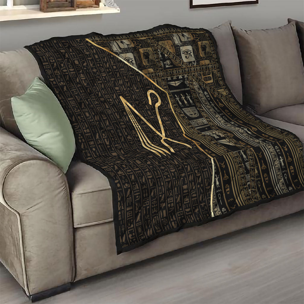 Egypt Crook And Flail Quilt Ancient Mythology Pharaoh Royalty Gold