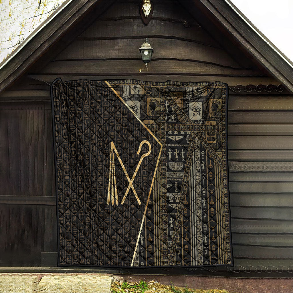 Egypt Crook And Flail Quilt Ancient Mythology Pharaoh Royalty Gold