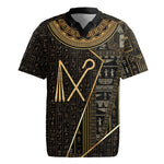 Egypt Crook And Flail Rugby Jersey Ancient Mythology Pharaoh Royalty Gold