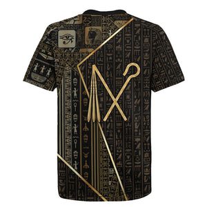 Egypt Crook And Flail Rugby Jersey Ancient Mythology Pharaoh Royalty Gold