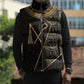 Egypt Crook And Flail Sleeveless Puffer Jacket Ancient Mythology Pharaoh Royalty Gold