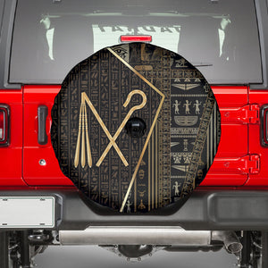 Egypt Crook And Flail Spare Tire Cover Ancient Mythology Pharaoh Royalty Gold