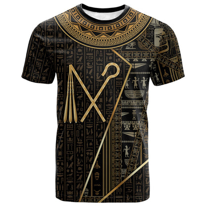 Egypt Crook And Flail T shirt Ancient Mythology Pharaoh Royalty Gold