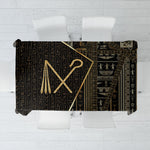 Egypt Crook And Flail Tablecloth Ancient Mythology Pharaoh Royalty Gold