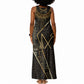 Egypt Crook And Flail Tank Maxi Dress Ancient Mythology Pharaoh Royalty Gold