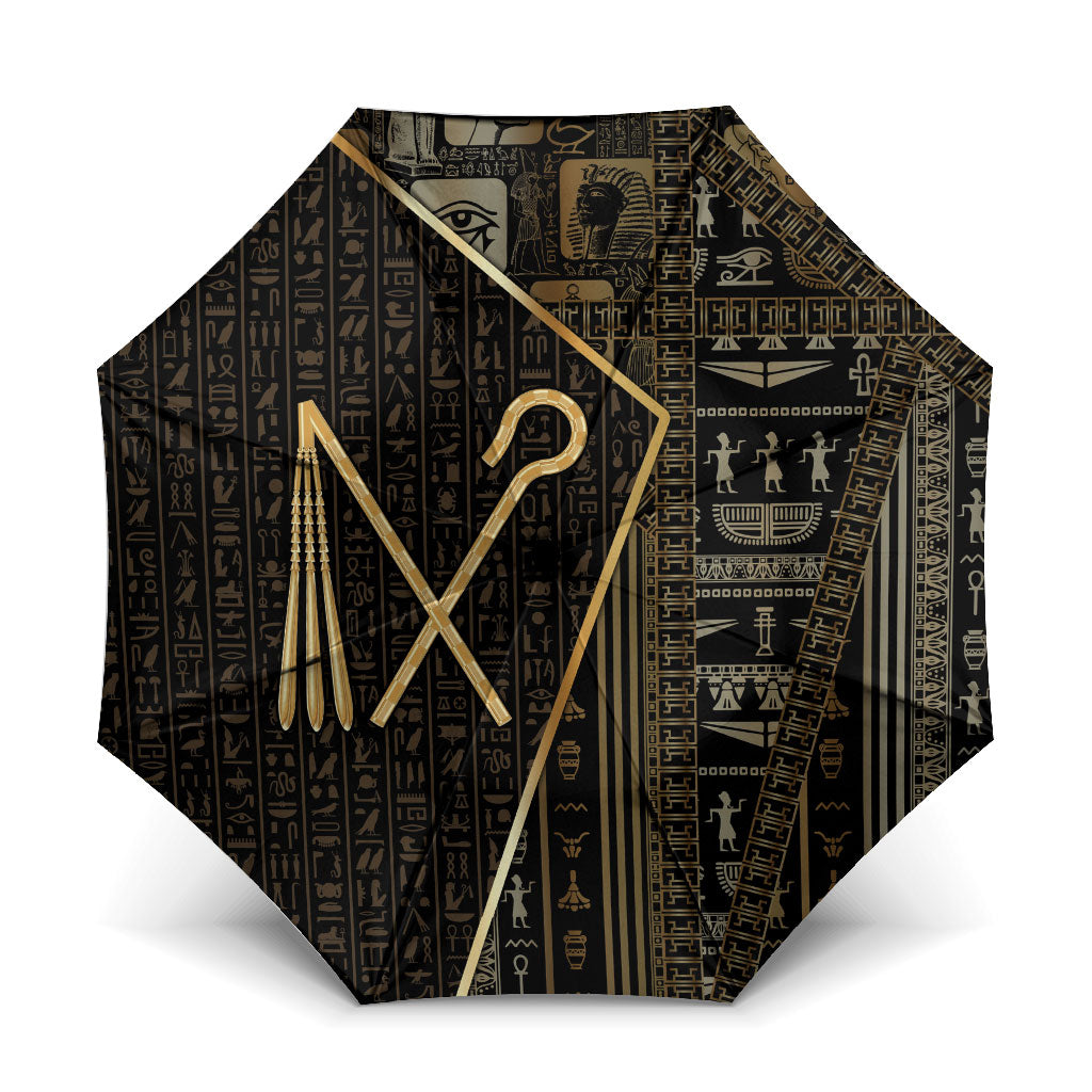 Egypt Crook And Flail Umbrella Ancient Mythology Pharaoh Royalty Gold
