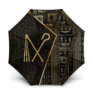 Egypt Crook And Flail Umbrella Ancient Mythology Pharaoh Royalty Gold