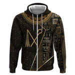 Egypt Crook And Flail Zip Hoodie Ancient Mythology Pharaoh Royalty Gold