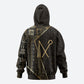 Egypt Crook And Flail Zip Hoodie Ancient Mythology Pharaoh Royalty Gold