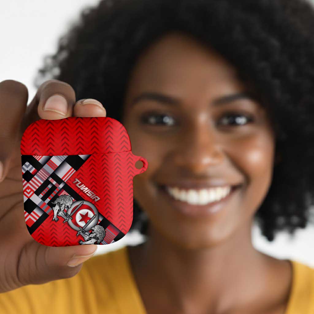 Tunisia AirPods Case Silver Lions Sports Patterns - African Pride