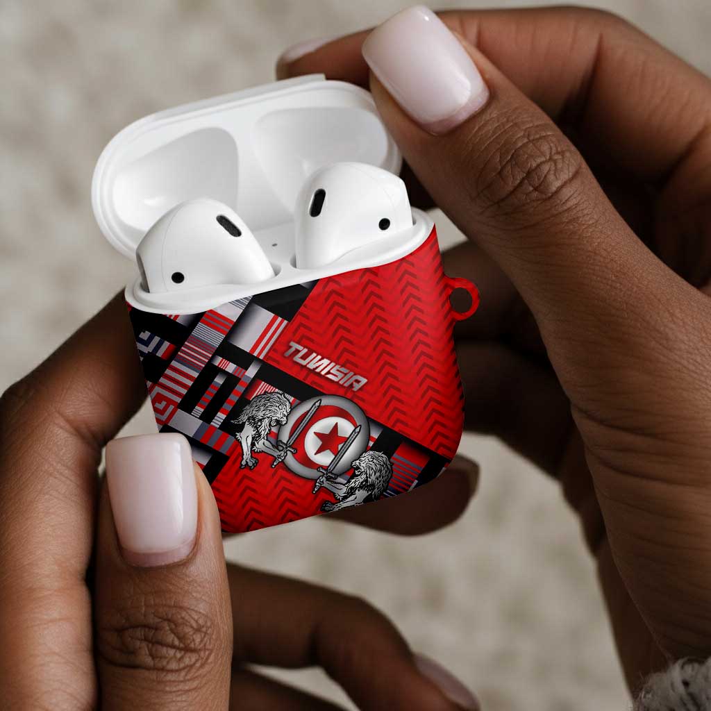 Tunisia AirPods Case Silver Lions Sports Patterns - African Pride