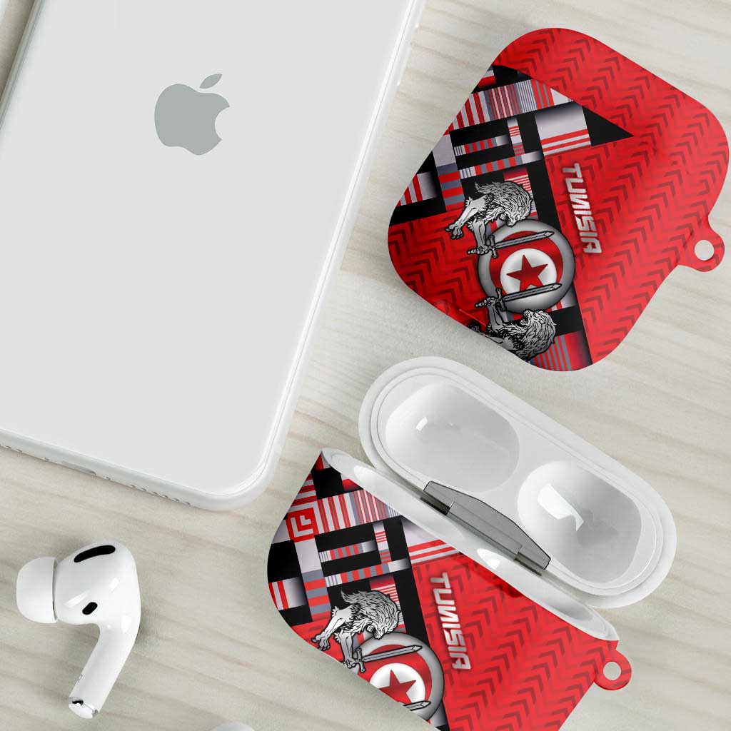 Tunisia AirPods Case Silver Lions Sports Patterns - African Pride