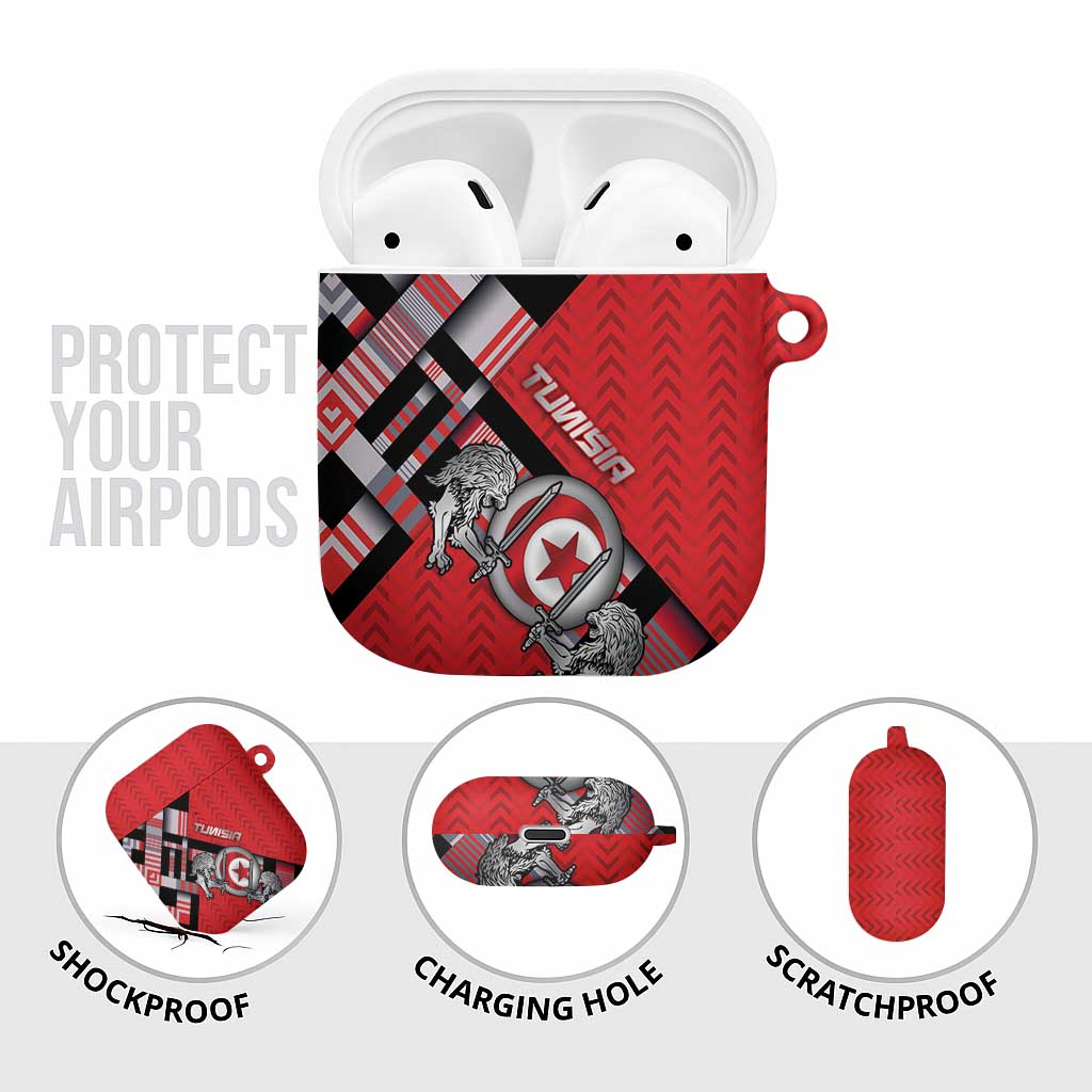 Tunisia AirPods Case Silver Lions Sports Patterns - African Pride
