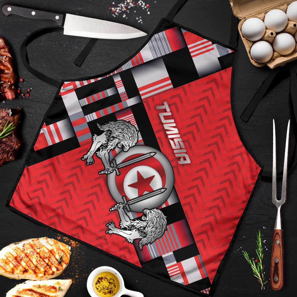 Tunisia Apron Silver Lions Sports Patterns - African Pride