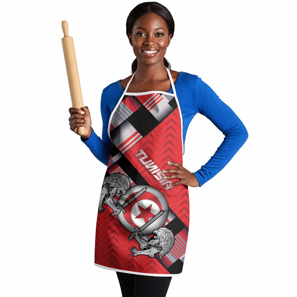 Tunisia Apron Silver Lions Sports Patterns - African Pride