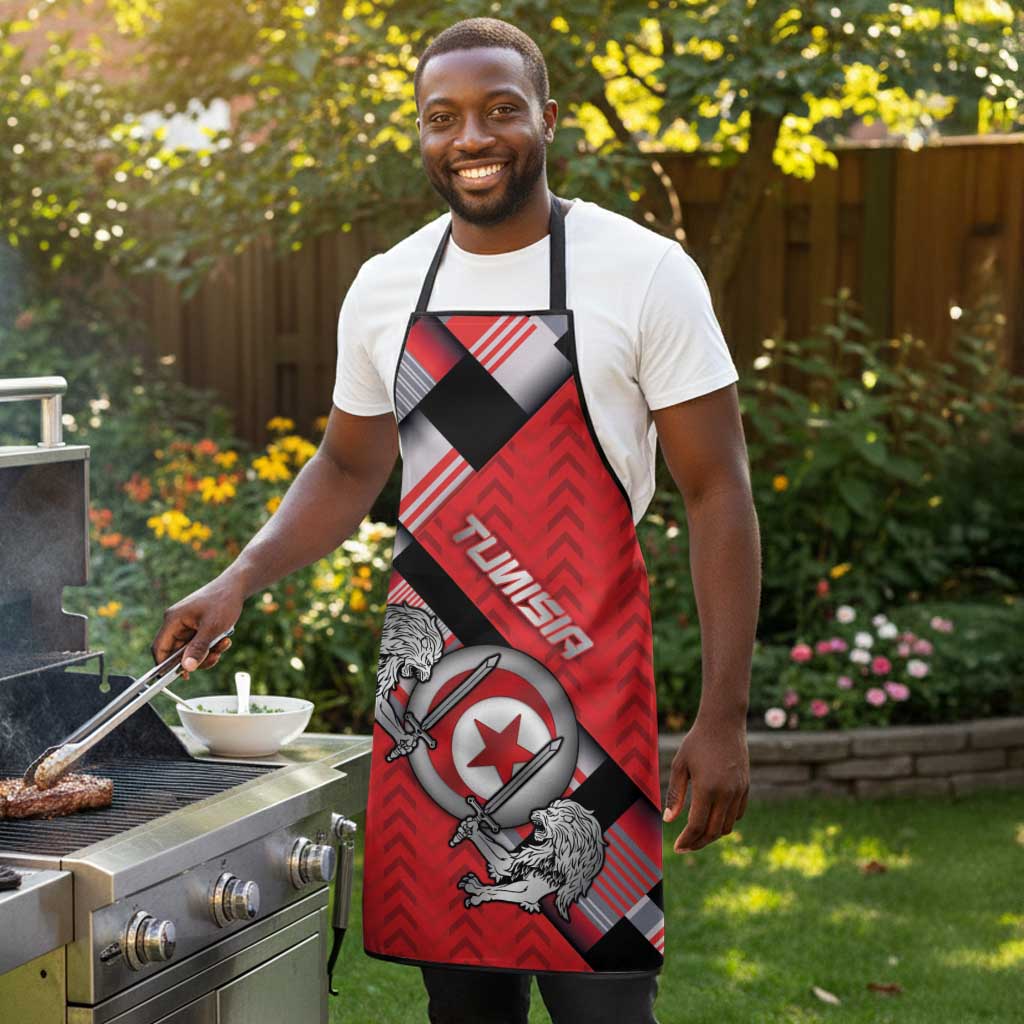 Tunisia Apron Silver Lions Sports Patterns - African Pride