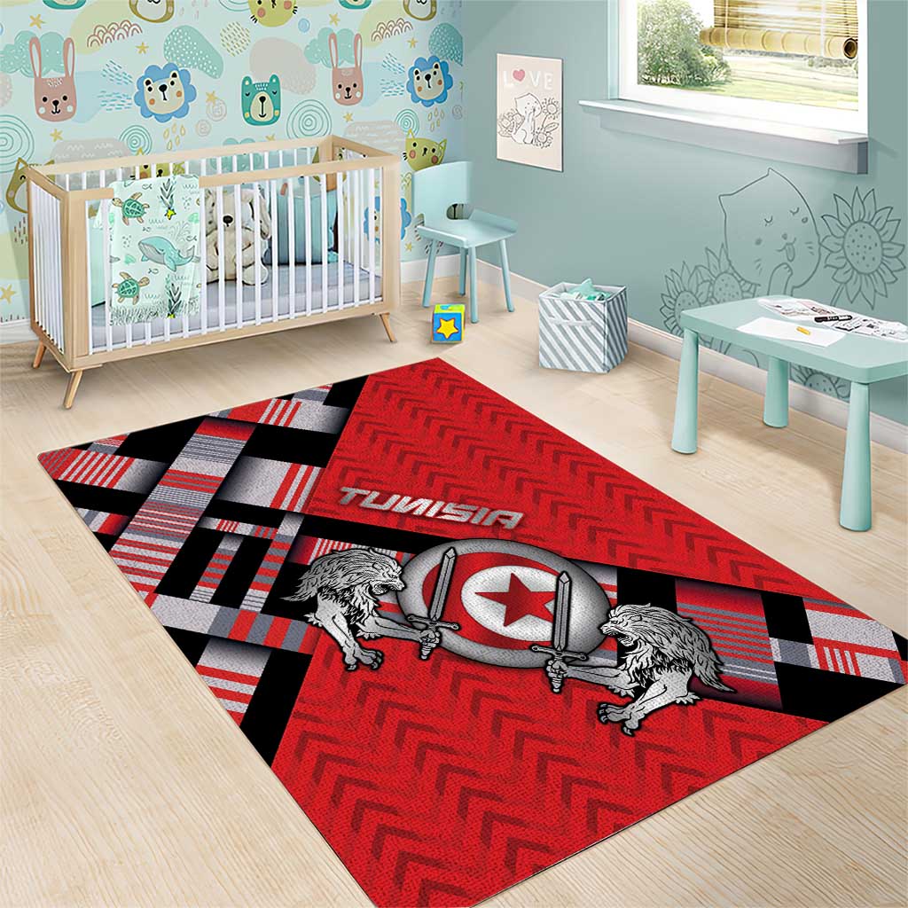 Tunisia Area Rug Silver Lions Sports Patterns - African Pride