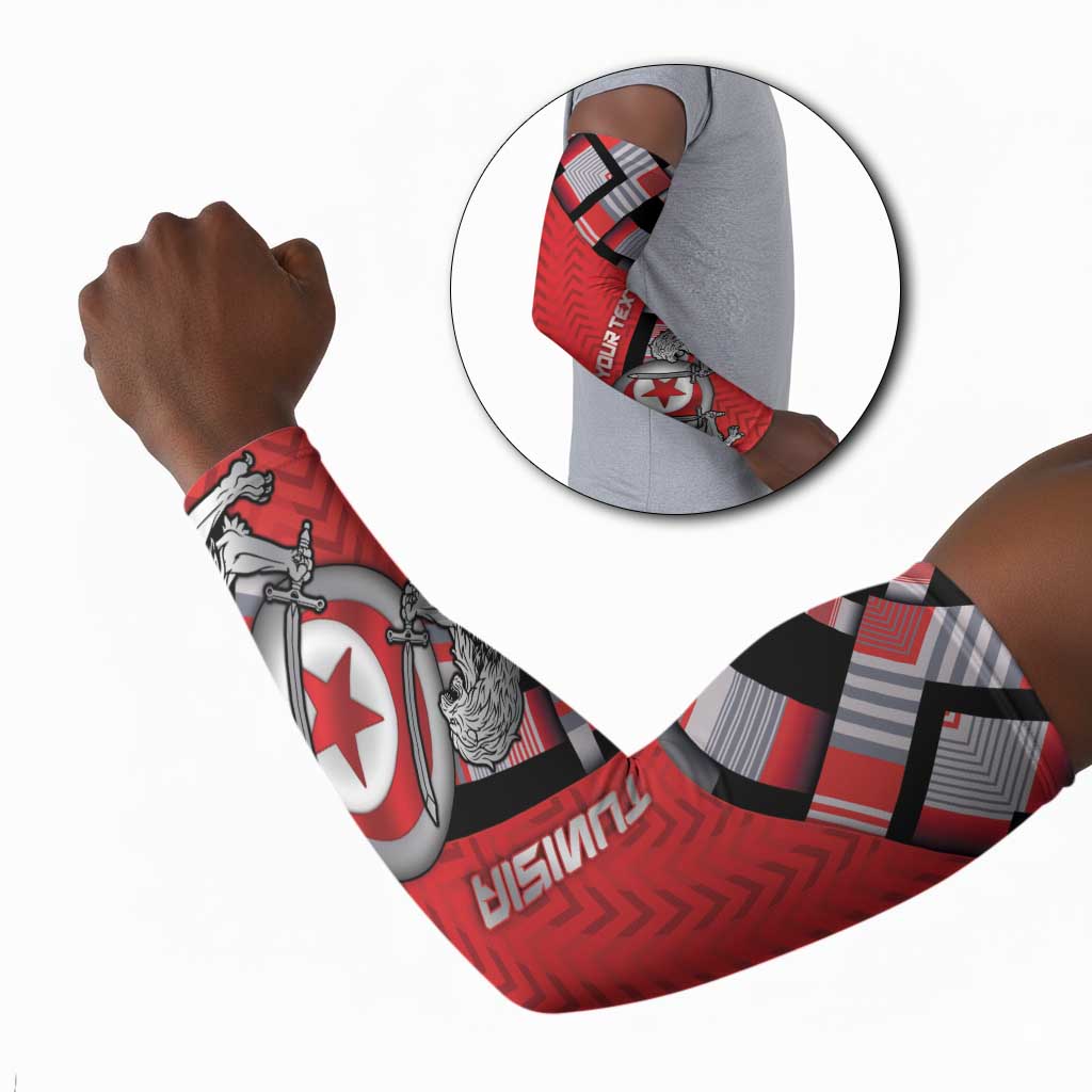 Personalized Tunisia Arm Sleeves Silver Lions Sports Patterns - African Pride